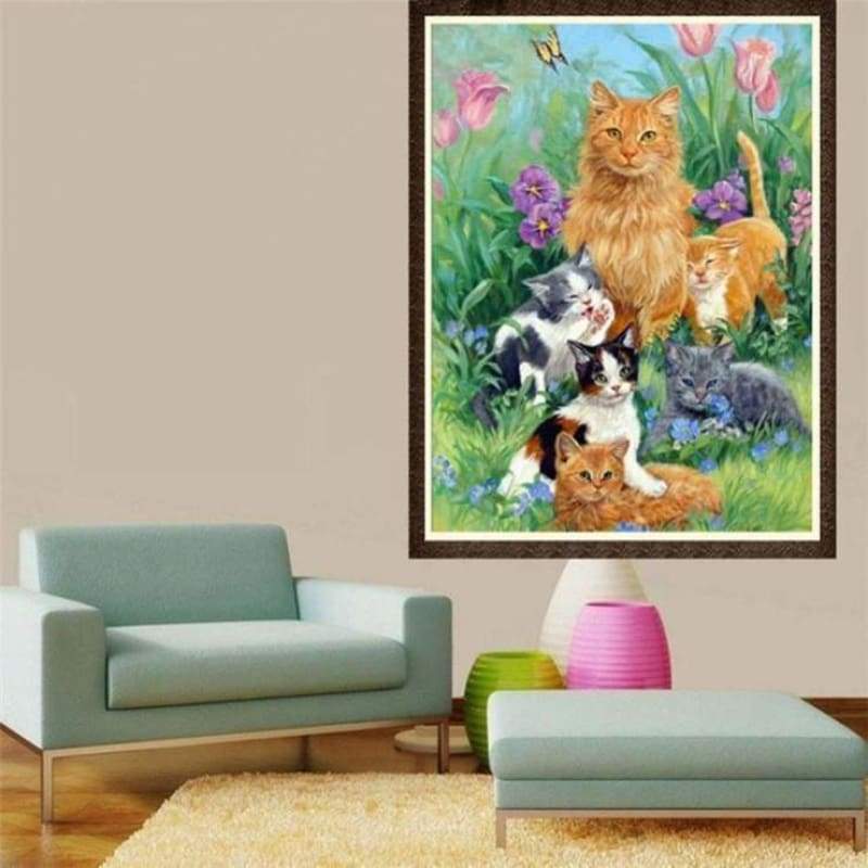 Oil Painting Style Cat 5d Diy Cross Stitch Diamond Painting Kits QB7064