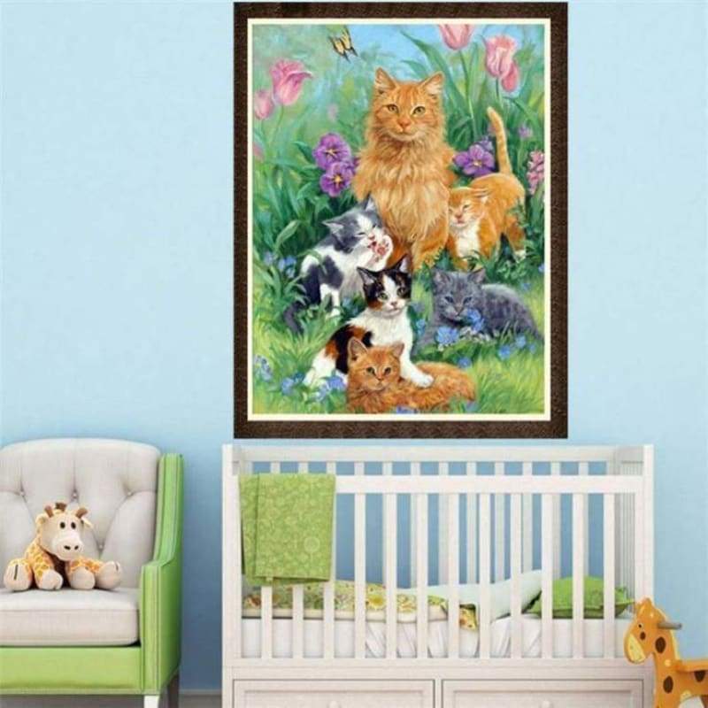 Oil Painting Style Cat 5d Diy Cross Stitch Diamond Painting Kits QB7064