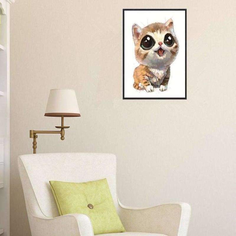 Oil Painting Style Cute Cat 5d Diy Cross Stitch Diamond Painting Kits QB7090
