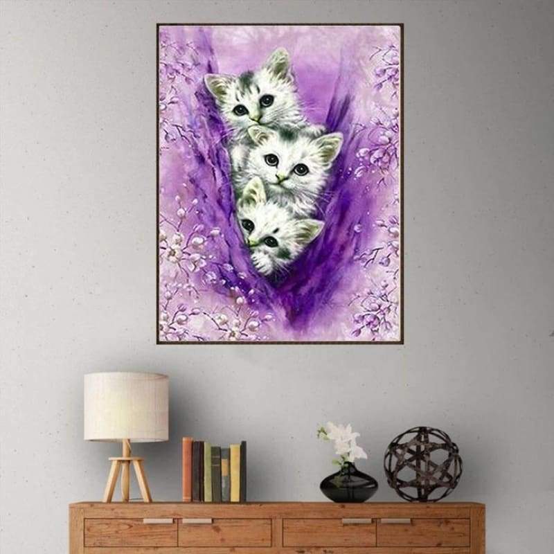 Oil Painting Style Cute Cats 5d Diy Cross Stitch Diamond Painting Kits QB6401