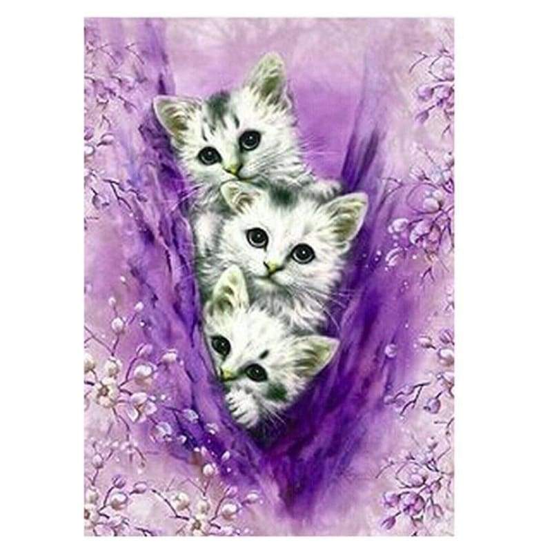 Oil Painting Style Cute Cats 5d Diy Cross Stitch Diamond Painting Kits QB6401