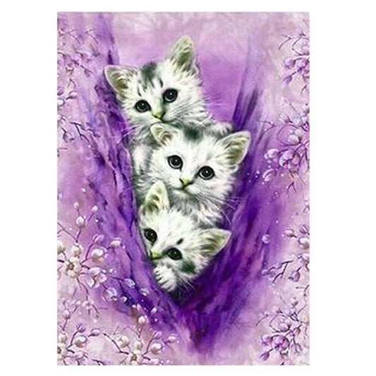 Oil Painting Style Cute Cats 5d Diy Cross Stitch Diamond Painting Kits QB6401