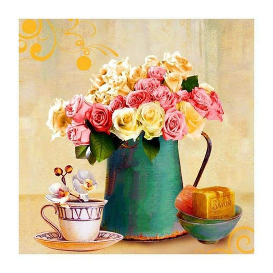 Oil Painting Style Flower Diy 5d Full Diamond Painting Kits QB5734