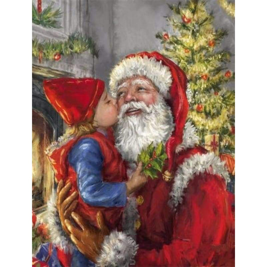2019 Oil Painting Style Full Drill Santa Claus 5d Diy Diamond Painting Kits NA00369