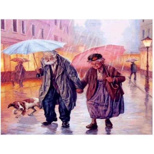 2019 Oil Painting Style Old Couple Diy 5d Diamond Painting Cross Stitch Kits VM3404