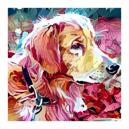 Oil Painting Style Pet Dog Diy 5d Full Diamond Painting Kits QB5454