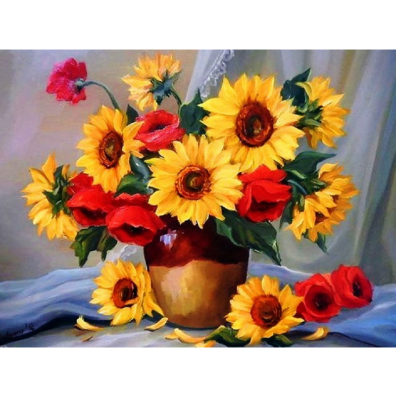 2019 Oil Painting Style Sunflower Home Decor 5d Diy Diamond Painting Kits VM9669