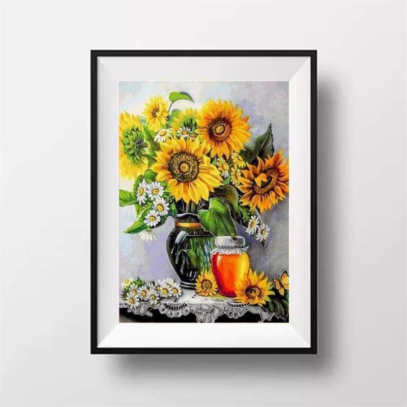 2019 Oil Painting Style Sunflowers 5d Diy Full Square Diamond Painting Kits VM91936