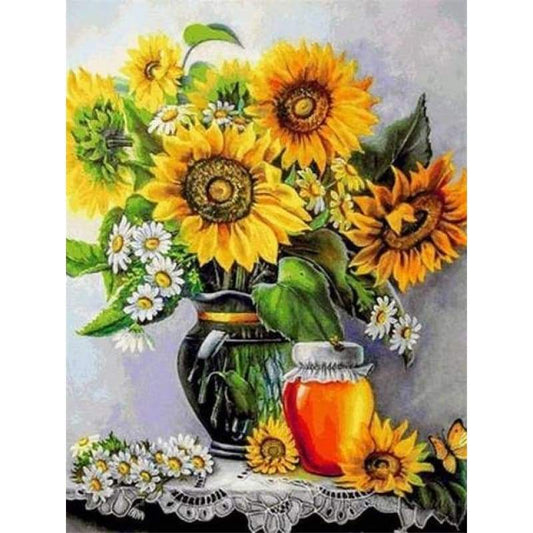 2019 Oil Painting Style Sunflowers 5d Diy Full Square Diamond Painting Kits VM91936