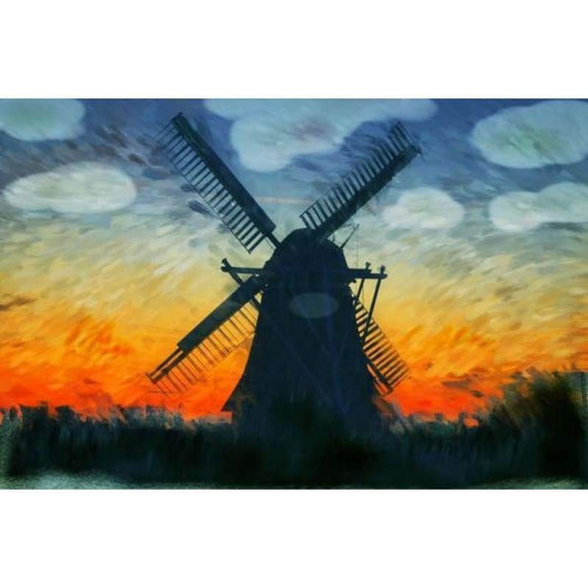 2019 Oil Painting Style Windmill Landscape 5d Diy Diamond Painting Kits NA0976
