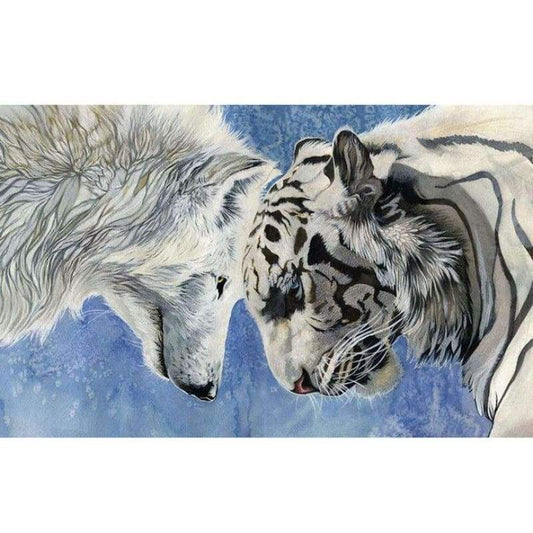 2019 Oil Painting Style Wolf Pattern 5d Diy Cross Stitch Diamond Painting Kits QB6577