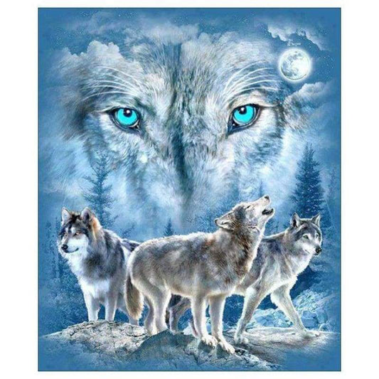 2019 Oil Painting Style Wolf Pattern 5d Diy Cross Stitch Diamond Painting Kits QB6586