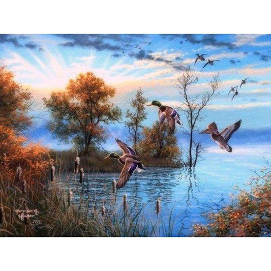 2019 Riverside Scenery Embroidery Cross Stitch 5D DIY Diamond Painting Kits UK