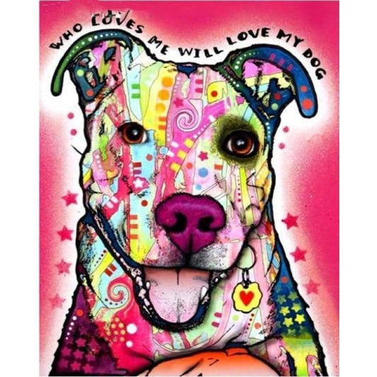 2019 Special Colorful Wall Decor Dog Diy 5d Rhinestone VM1947 - NEEDLEWORK KITS
