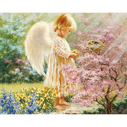 5D DIY Diamond Painting Angel With Bird Embroidery Rhinestone Mosaic Kits