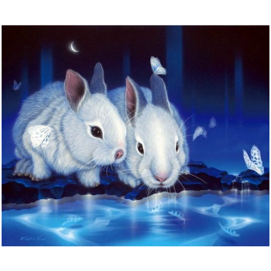 5D Diy Diamond Painting Animal Tiger Rabbit Diamond Pattern Embroidery full circular Drills Cross Stitch Diamond Mosaic Painting