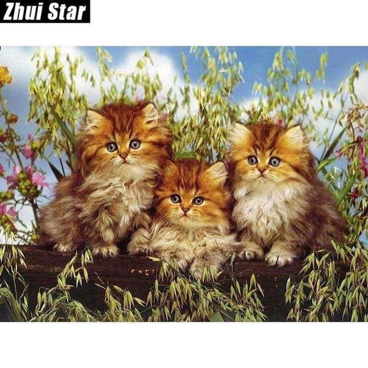 5D DIY Diamond Painting Cats Embroidery Cross Stitch