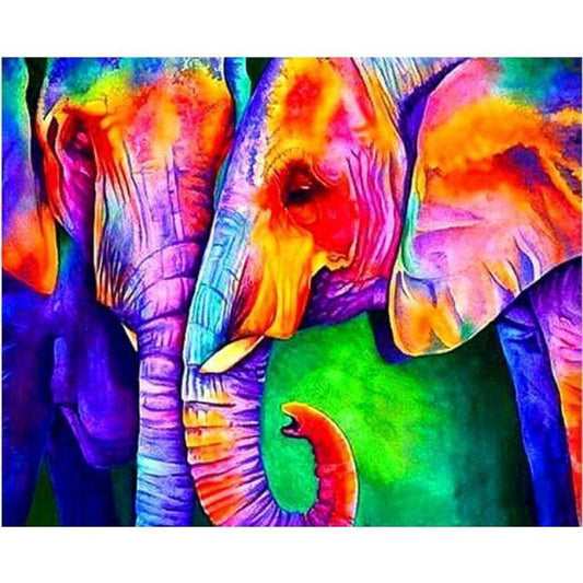 5D DIY Diamond Painting Color Elephant Embroidery Cross Stitch Kits Watercolor