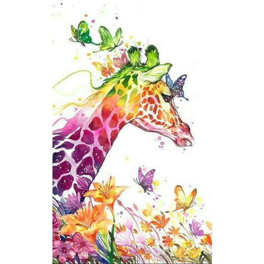 5D DIY Diamond Painting Colored Giraffe Embroidery Cross Stitch Watercolor