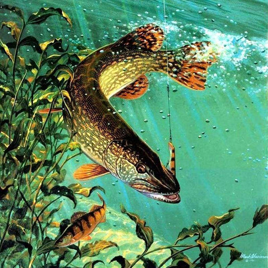 5D DIY Diamond Painting Fishing Embroidery Cross Stitch Rhinestone Art Kits