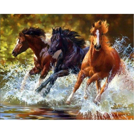 5D DIY Diamond Painting Horses Embroidery Cross Stitch Rhinestone Art Kits