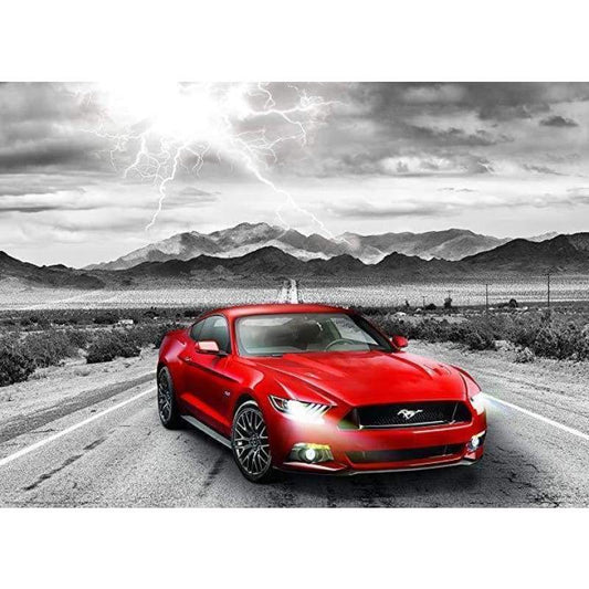 5D DIY Diamond Painting Lightning Red Car Embroidery Cross Stitch Mosaic