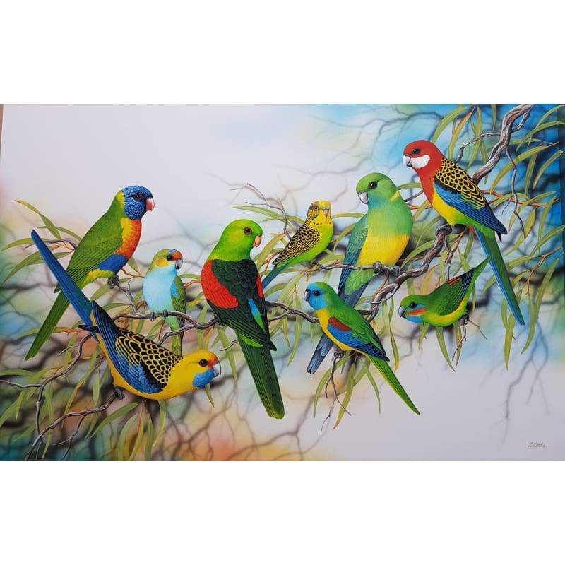 Australian Parrots - Full Drill Diamond Painting Kit - NEEDLEWORK KITS