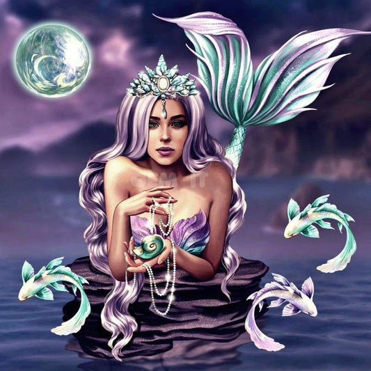 Mermaid Sierra Purple & Aqua - Full Drill Diamond Painting - NEEDLEWORK KITS