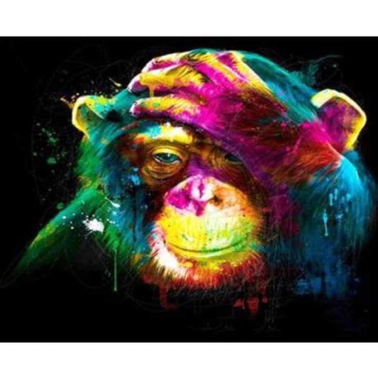 Animal Colorful Monkey Diy Paint By Numbers Kits VM00090 - NEEDLEWORK KITS