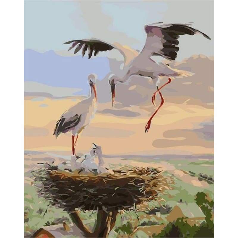 Animal Crane Diy Paint By Numbers Kits ZXQ1875 - NEEDLEWORK KITS