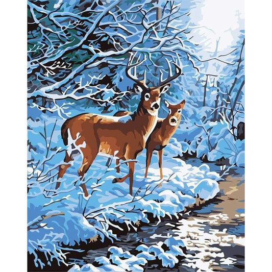 Animal Deer Diy Paint By Numbers Kits PBN92305 - NEEDLEWORK KITS