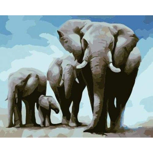 Animal Elephant Diy Paint By Numbers Kits ZXB720 - NEEDLEWORK KITS