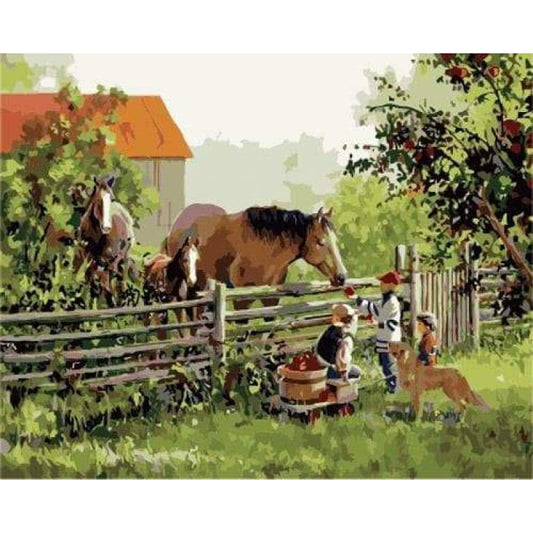 Animal Horse Diy Paint By Numbers Kits ZXB900 - NEEDLEWORK KITS