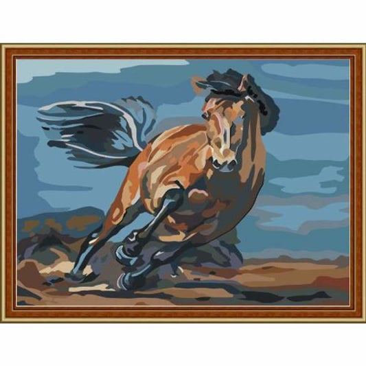 Animal Horse Diy Paint By Numbers Kits ZXE100 - NEEDLEWORK KITS
