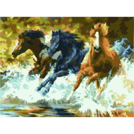 Animal Horse Diy Paint By Numbers Kits ZXE436 - NEEDLEWORK KITS