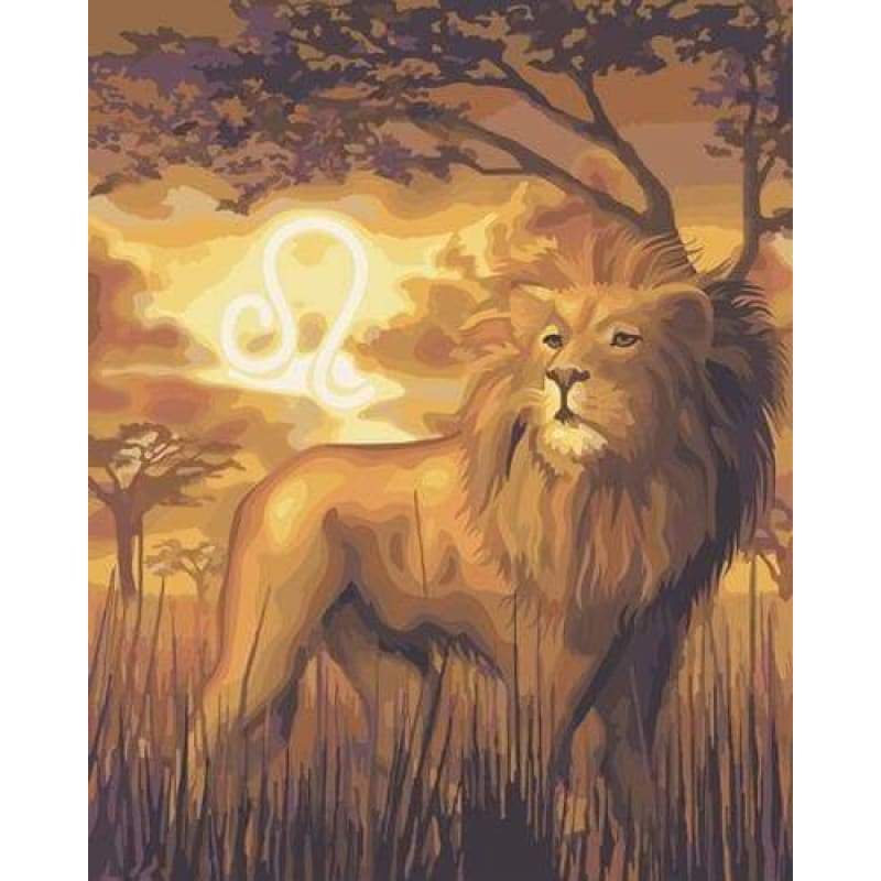 Animal Lion Diy Paint By Numbers Kits ZXB118 - NEEDLEWORK KITS