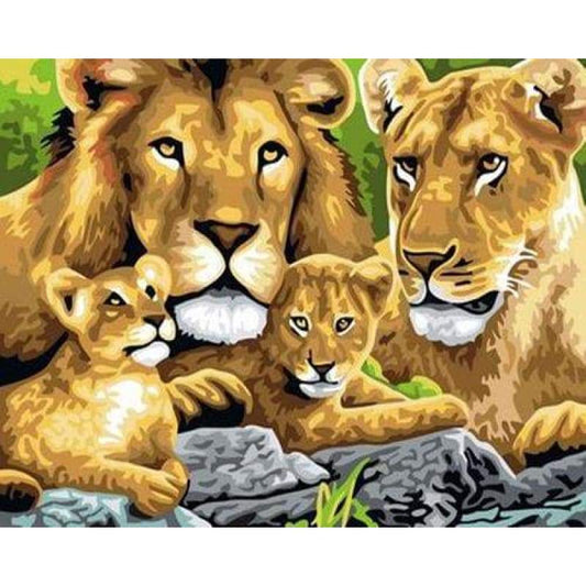 Animal Lion Diy Paint By Numbers Kits ZXB162 - NEEDLEWORK KITS