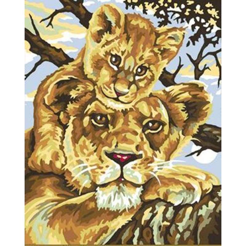 Animal Lion Diy Paint By Numbers Kits ZXB175 - NEEDLEWORK KITS
