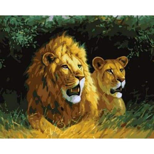 Animal Lion Diy Paint By Numbers Kits ZXB318 - NEEDLEWORK KITS