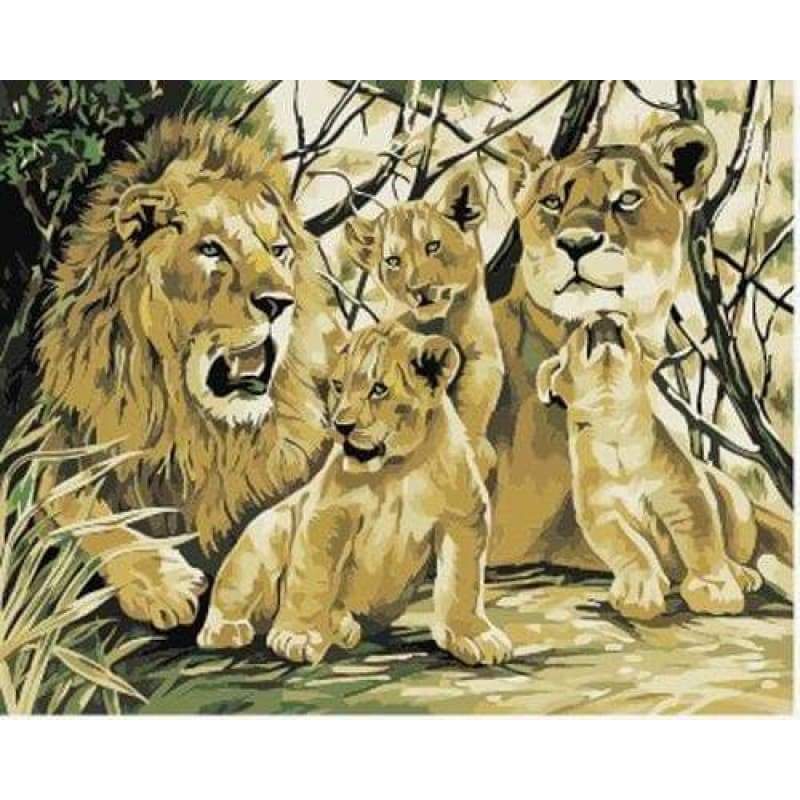 Animal Lion Diy Paint By Numbers Kits ZXB484 - NEEDLEWORK KITS