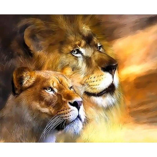 Animal Lion Diy Paint By Numbers Kits ZXQ3518 - NEEDLEWORK KITS