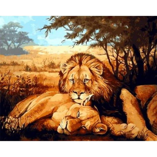 Animal Lion Diy Paint By Numbers Kits ZXQ936 - NEEDLEWORK KITS