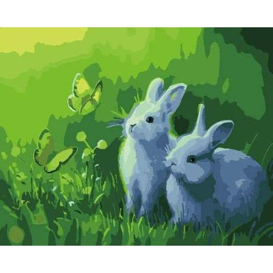 Animal Rabbit Diy Paint By Numbers Kits ZXB846 - NEEDLEWORK KITS