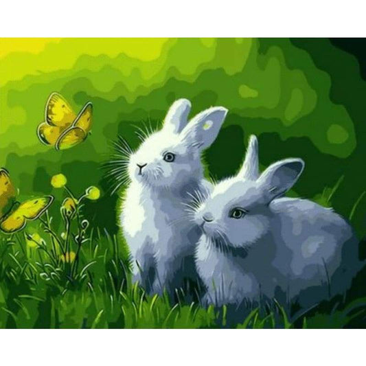 Animal Rabbit Diy Paint By Numbers Kits ZXQ1524 - NEEDLEWORK KITS