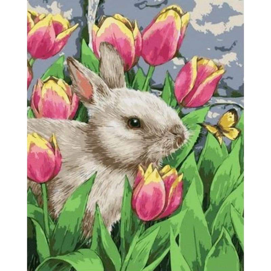 Animal Rabbit Diy Paint By Numbers Kits ZXQ2569 - NEEDLEWORK KITS