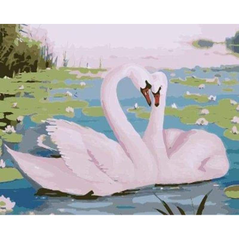 Animal Swan Diy Paint By Numbers Kits ZXB679 - NEEDLEWORK KITS