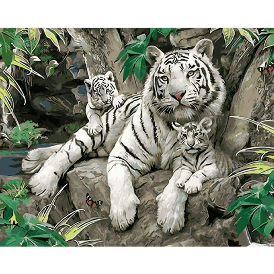 Animal Tiger Diy Paint By Numbers Kits WM-377 - NEEDLEWORK KITS