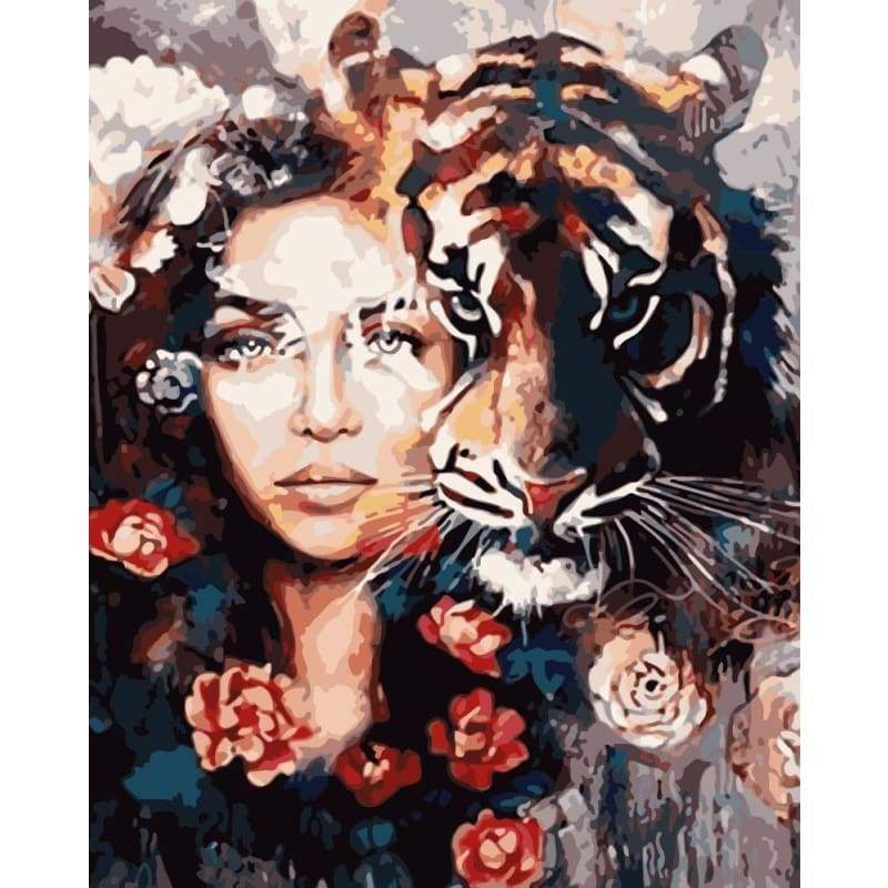 Animal Tiger Diy Paint By Numbers Kits WM-809 - NEEDLEWORK KITS
