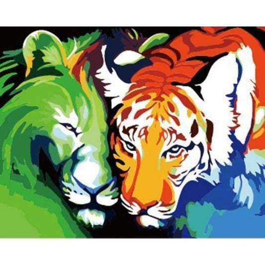 Animal Tiger Diy Paint By Numbers Kits ZXB728 - NEEDLEWORK KITS