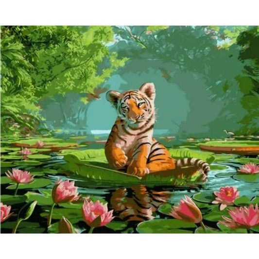 Animal Tiger Diy Paint By Numbers Kits ZXQ1264 - NEEDLEWORK KITS